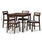 Baxton Studio Lovy Gray Upholstered Dark Walnut-Finished 5-Piece Wood Dining Set 155-9579 - alternate 8
